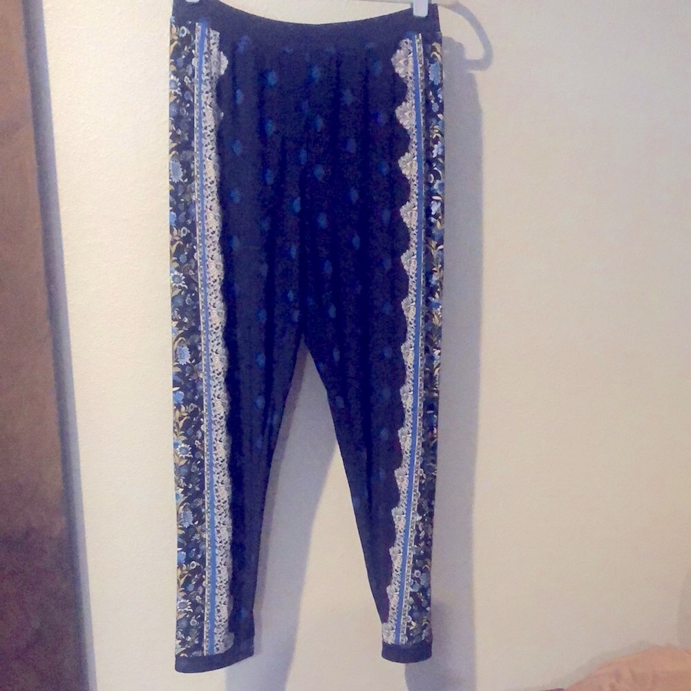 Navy Patterned Joggers